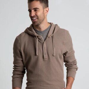 NWT JACHS NY Men's Waffle Hooded Henley / Size 2XL